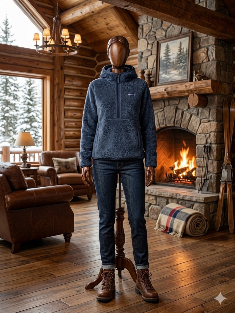 Patagonia Women's Los Gatos Hooded 1/4-Zip Fleece Pullover-Smolder Blue-Size M